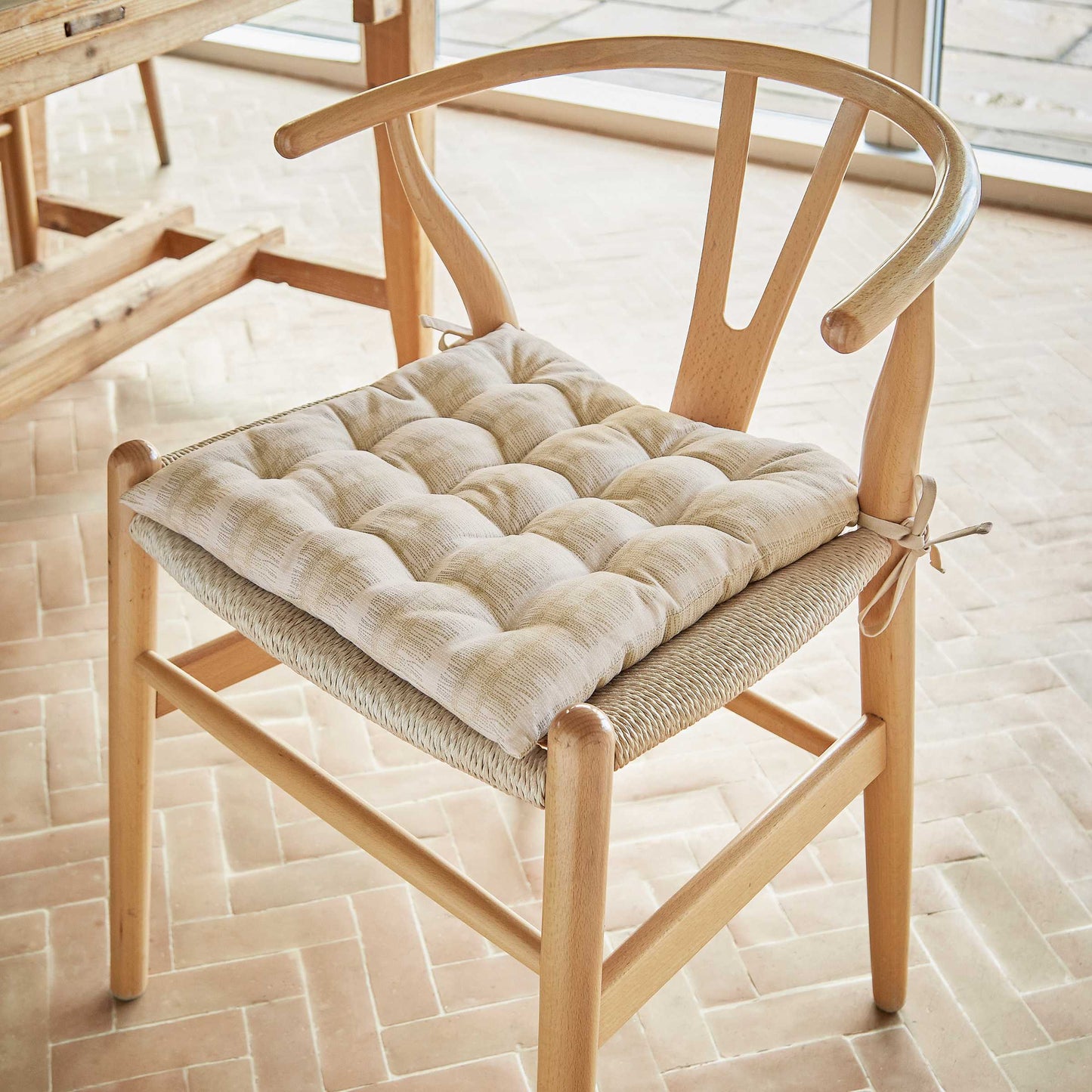 Moya Seat Pad, Warm Ochre/Canvas Cream