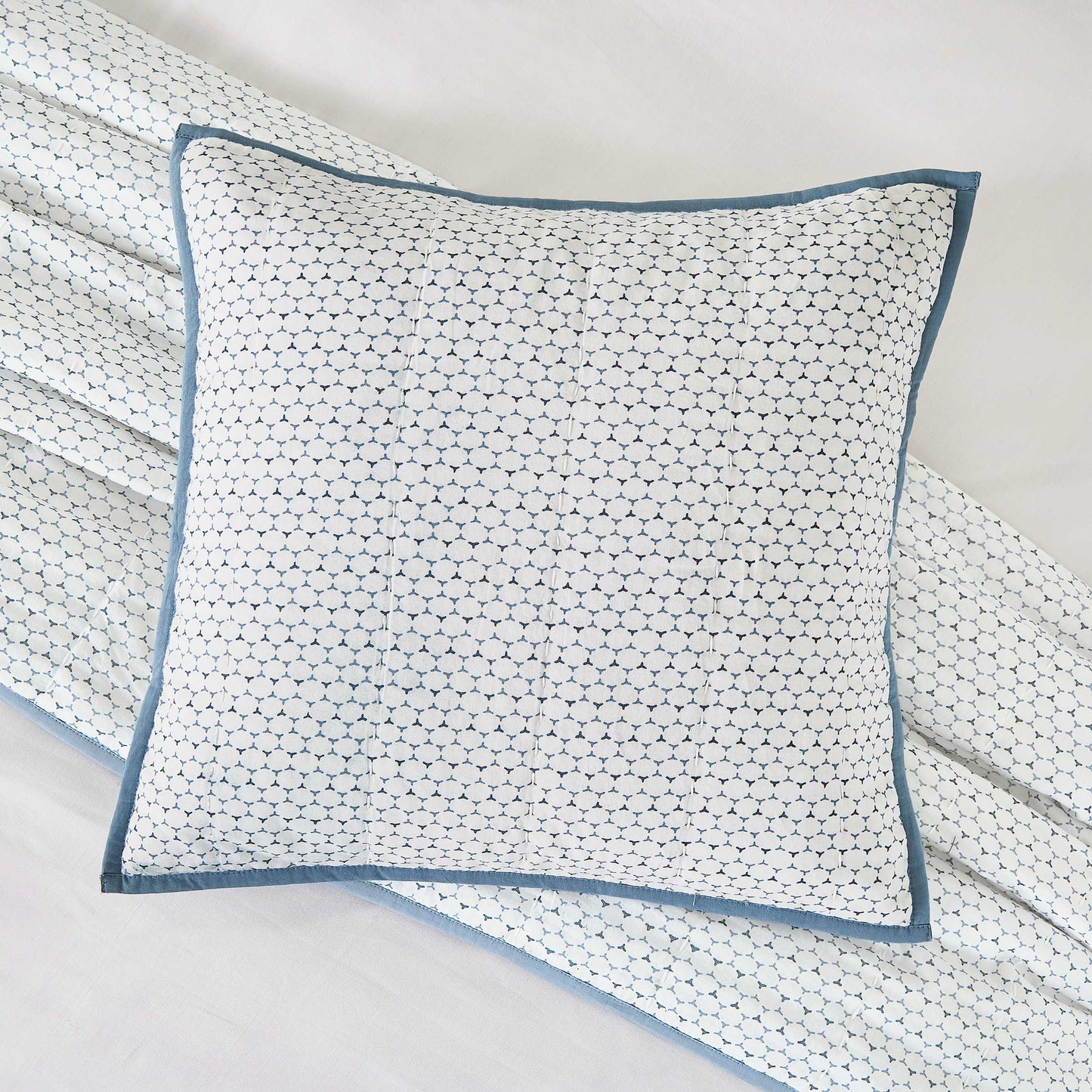 Essie Quilted Throw, Ballintoy Blue