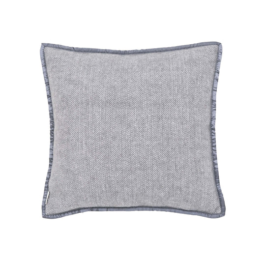 Lewin Wool Herringbone Woven Cushion 45cm x 45cm, Storm Grey