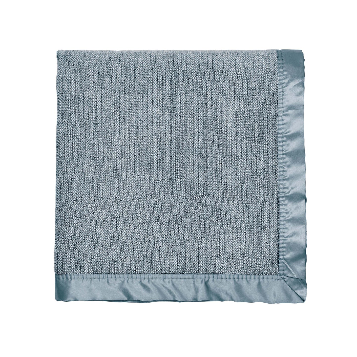 Lewin Wool Herringbone Woven Throw, Ballintoy Blue