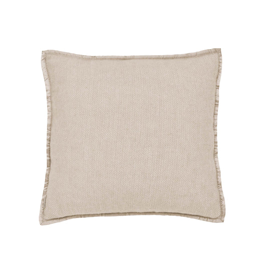 Lewin Wool Herringbone Woven Cushion 45cm x 45cm, Linen