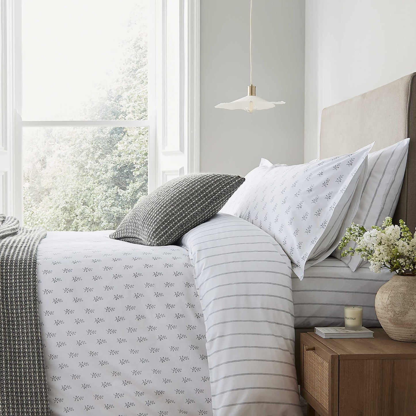 Olivia Fitted Sheets, Cloud Grey