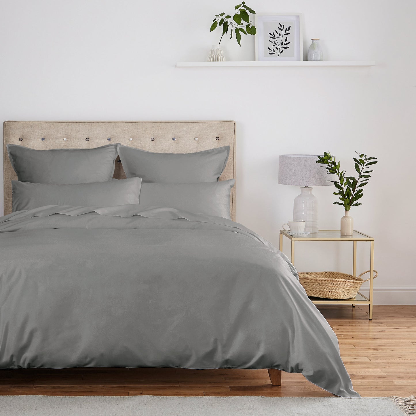 500 Thread Count Plain Dye Storm Grey