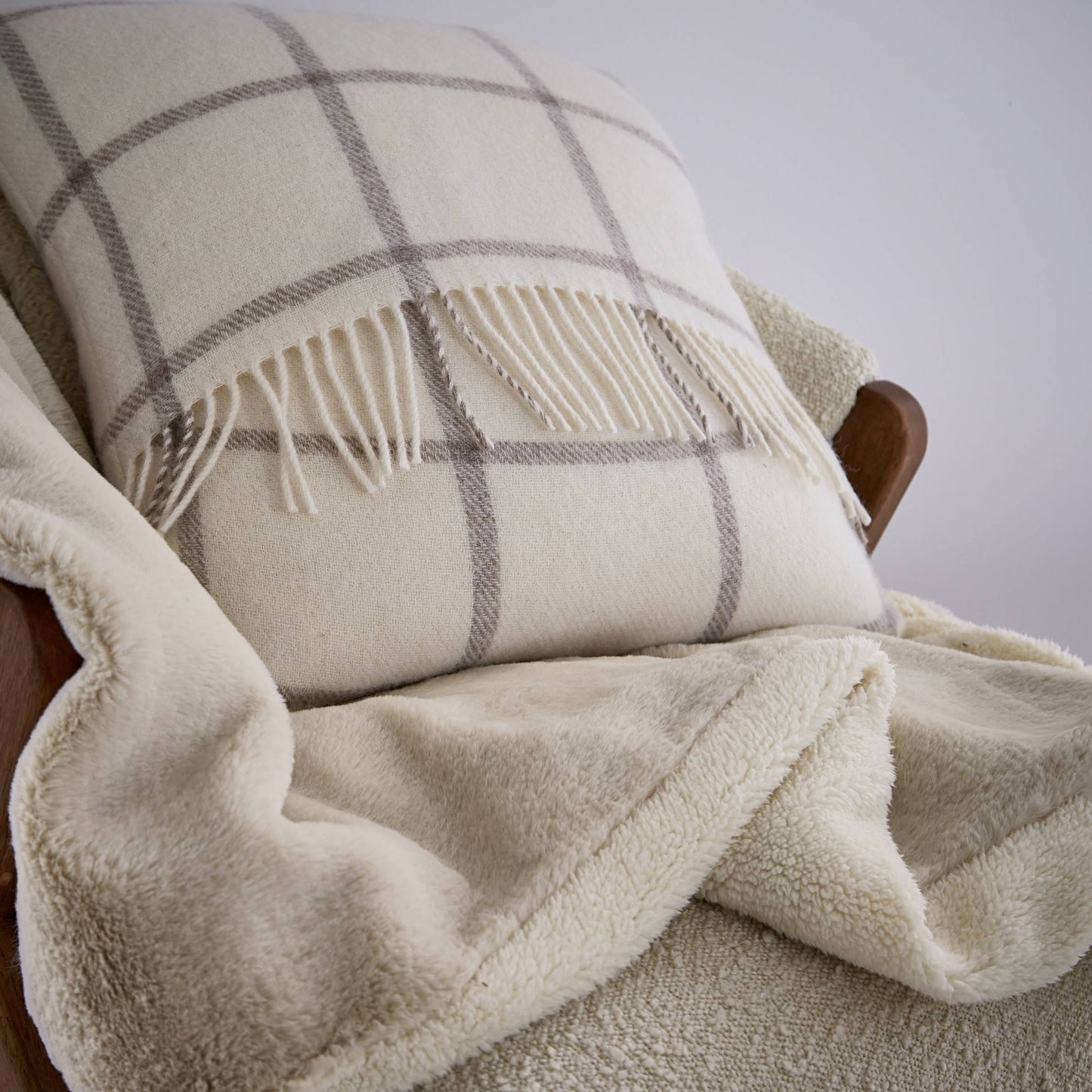 Beau Wool Cushion 45cm x 45cm, Linen