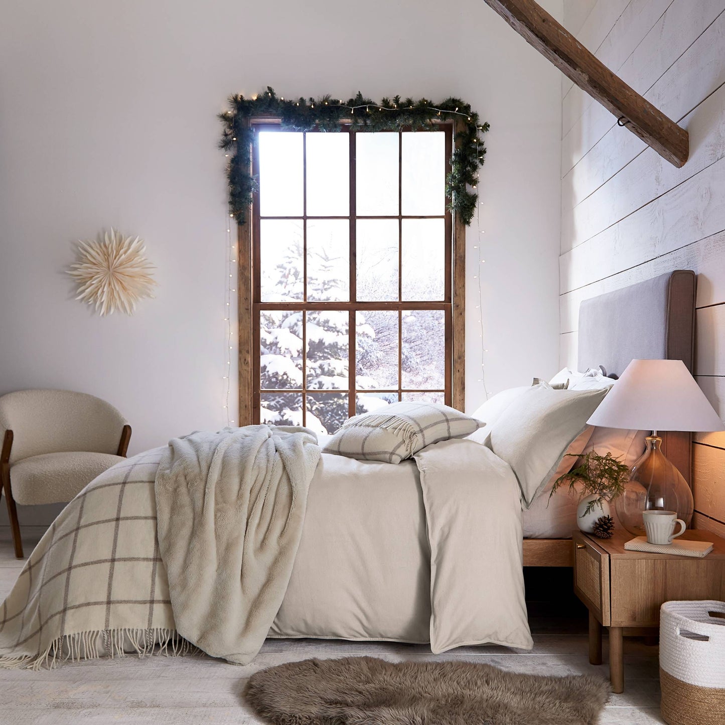 Laila Brushed Cotton Fitted Sheets Linen