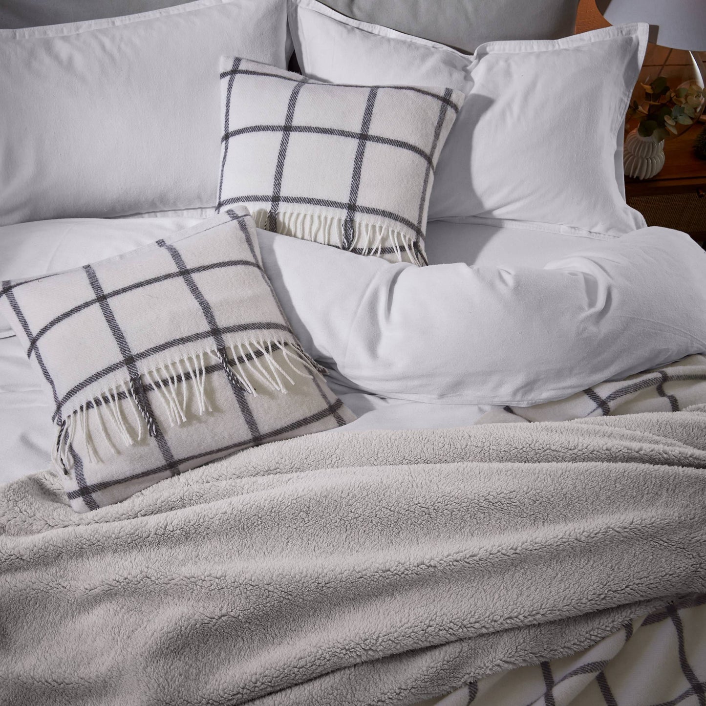 Laila Brushed Cotton Bedding White