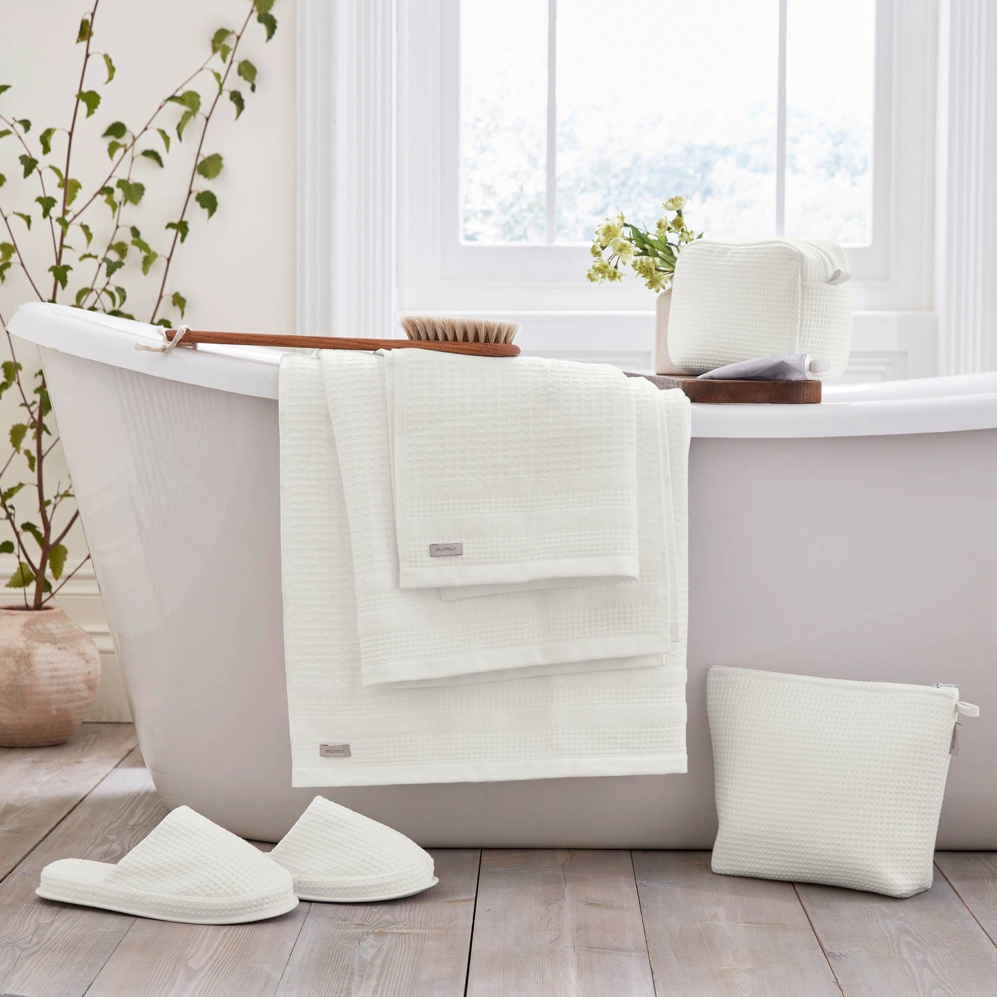 Spa Collection White Waffle Towels