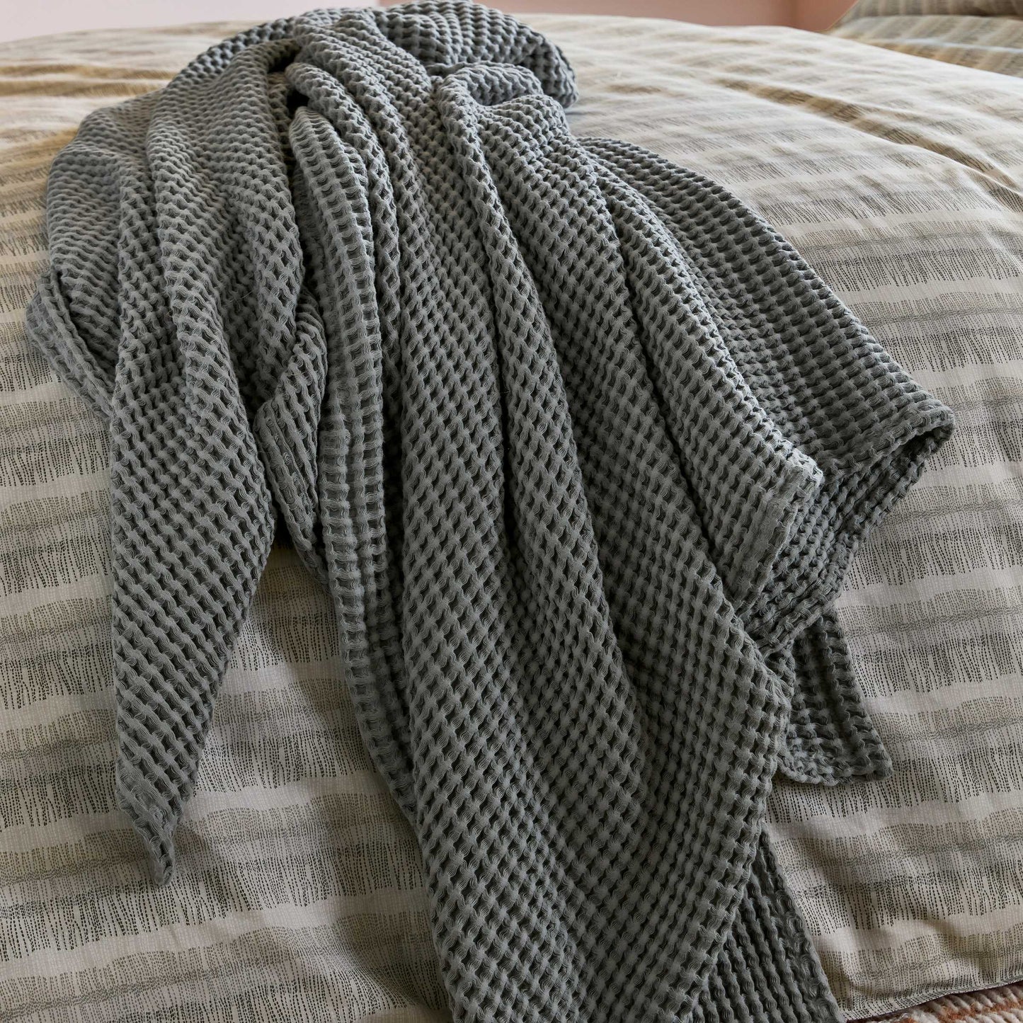 Tess Waffle Throw, Charcoal