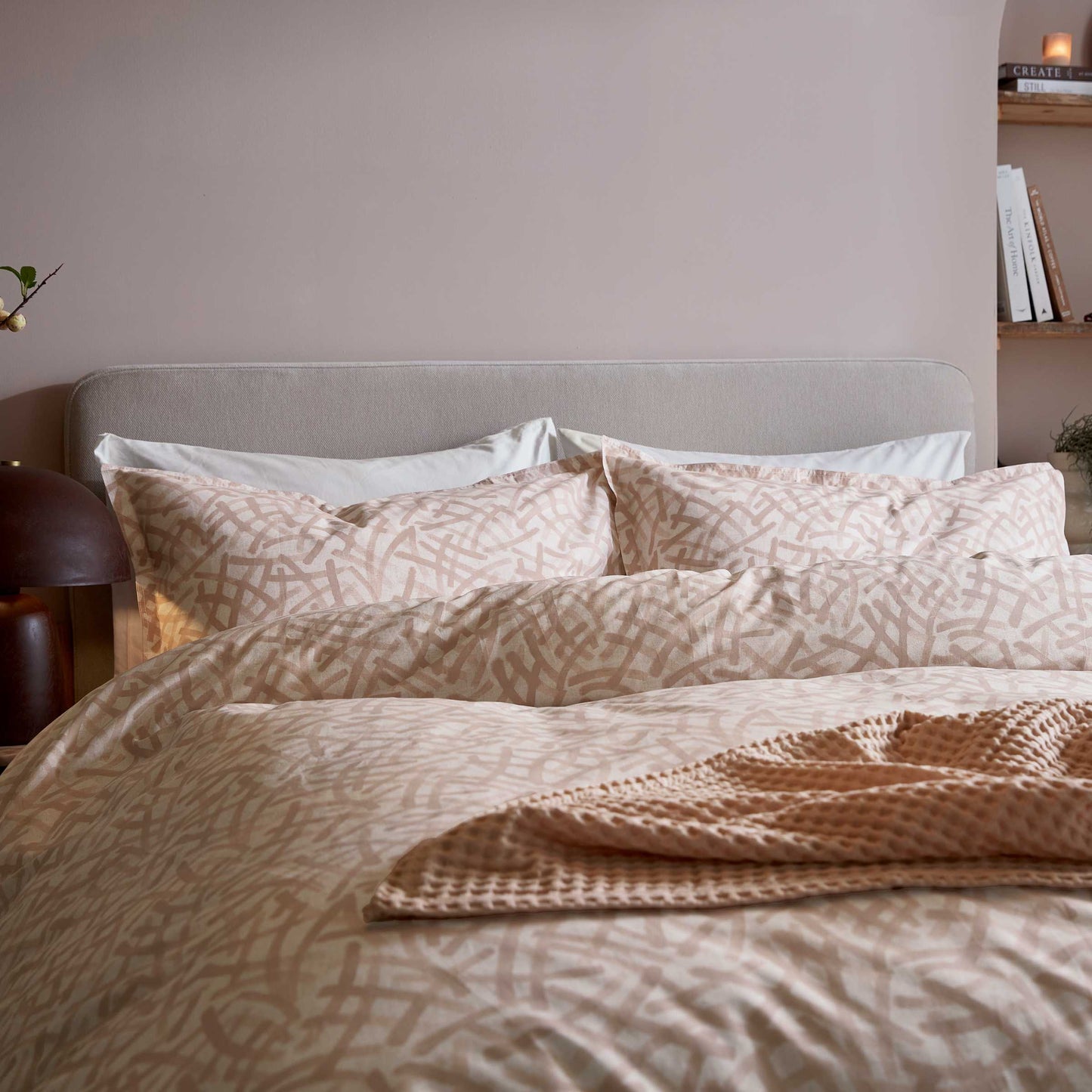 Oonagh Duvet Cover Set, Dusky Pink