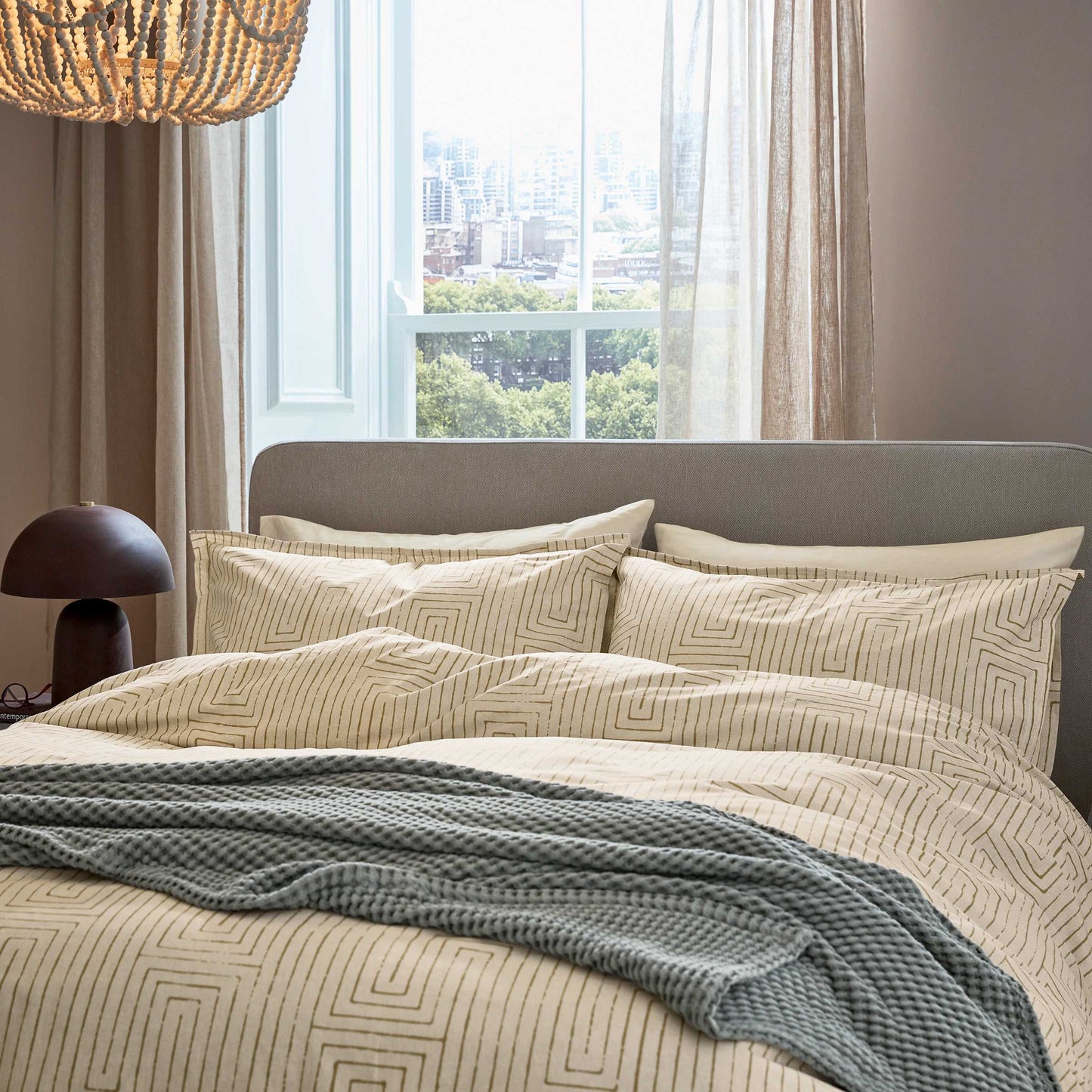 Pia Duvet Cover Set, Warm Ochre