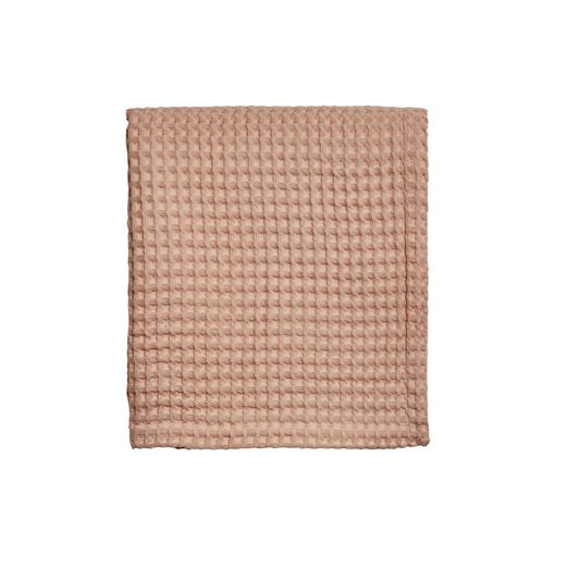 Tess Waffle Throw, Dusky Pink