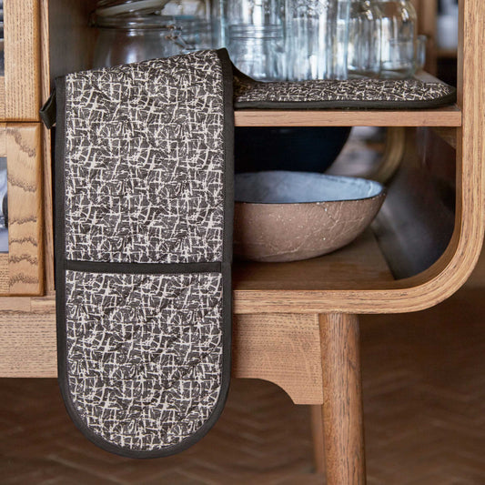 Camille Double Oven Glove, Charcoal