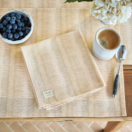 Moya Napkins, Warm Ochre/Canvas Cream - Set of 4
