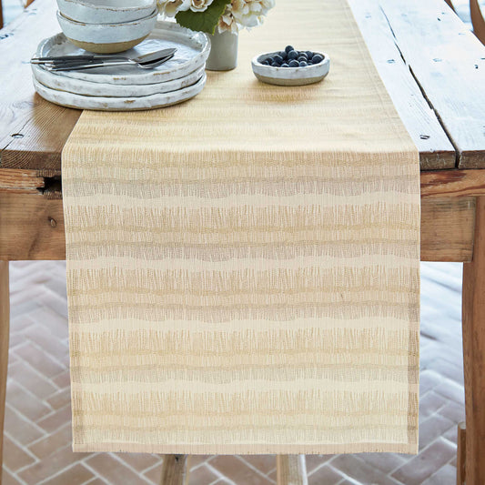 Moya Table Runner, Warm Ochre/Canvas Cream