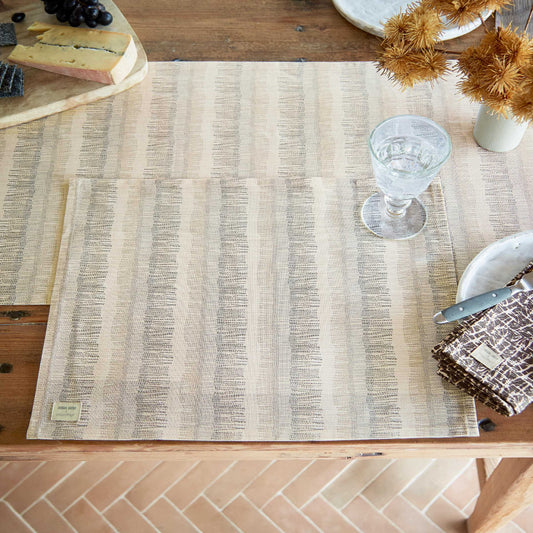 Moya Placemat, Charcoal/Canvas Cream - Set of 2