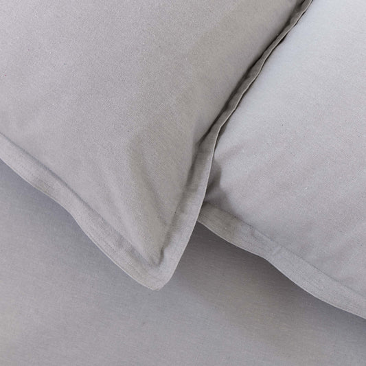 Laila Brushed Cotton Fitted Sheets, Cloud Grey