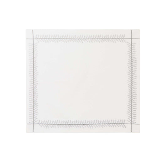 Elsie Embroidered Napkins, White/Silver - Set of 4