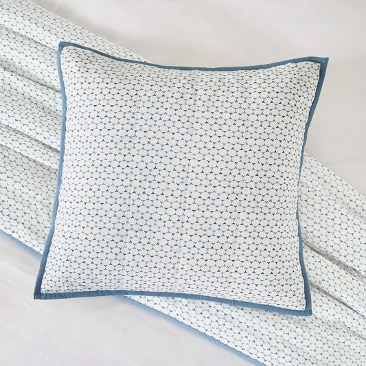 Essie Quilted Cushion 40cm x 40cm, Ballintoy Blue