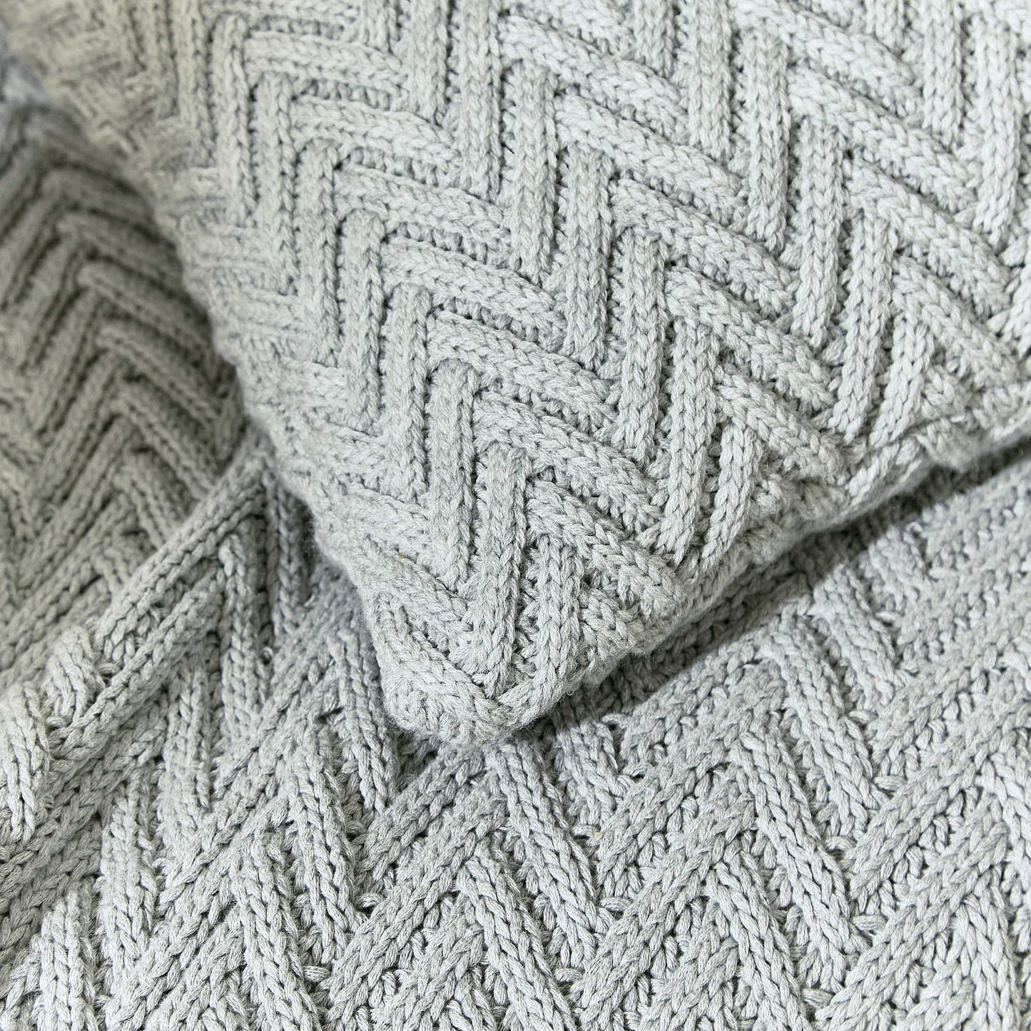 Harris Chunky Knit Cushion 50cm x 50cm, Cloud Grey
