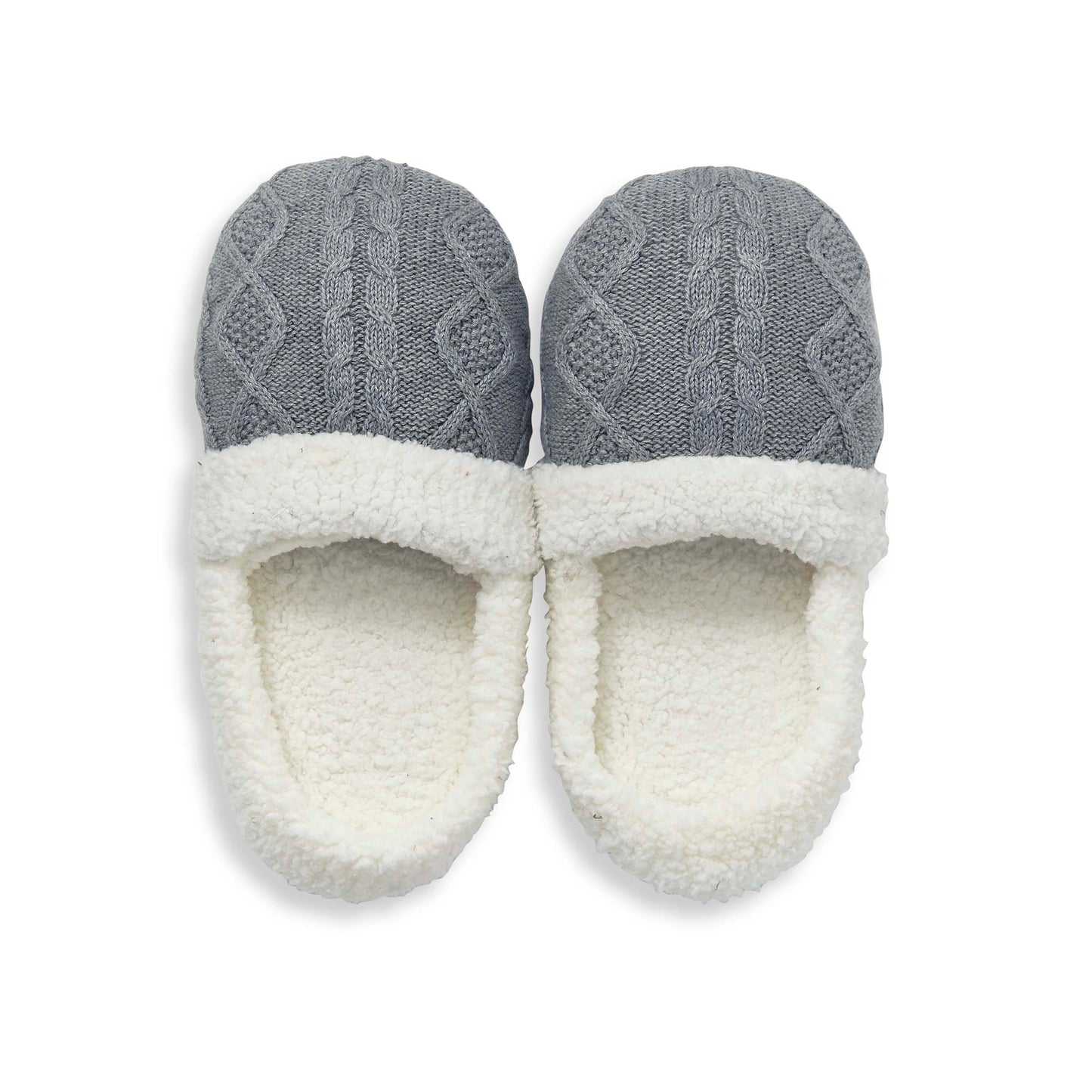 Knitted Slippers, Cloud Grey