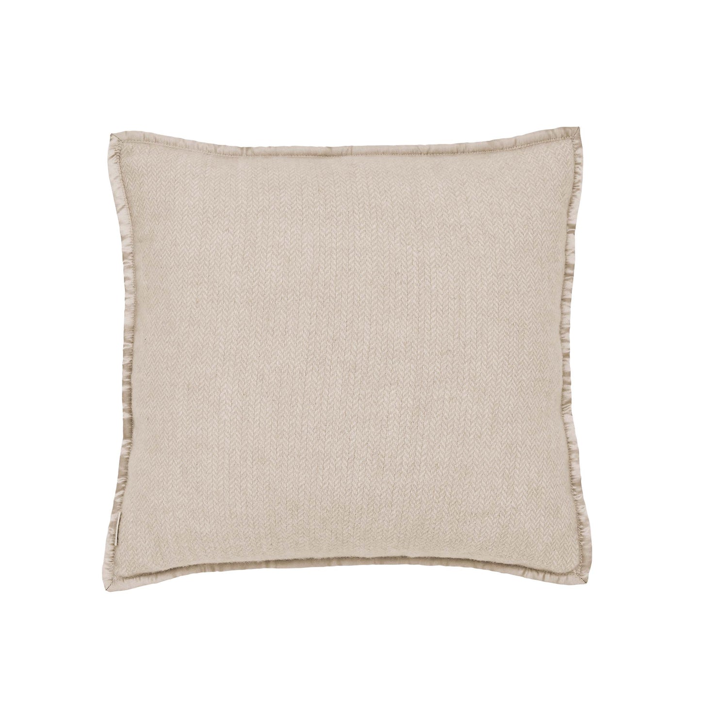 Lewin Wool Herringbone Woven Cushion 45cm x 45cm, Linen