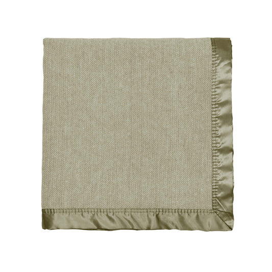 Lewin Wool Herringbone Woven Throw, Mourne Green