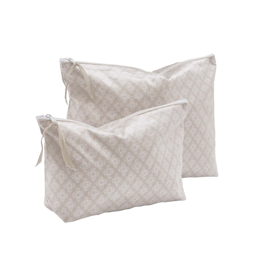 Mya Bathroom Wash Bag - Small, Linen & Grey