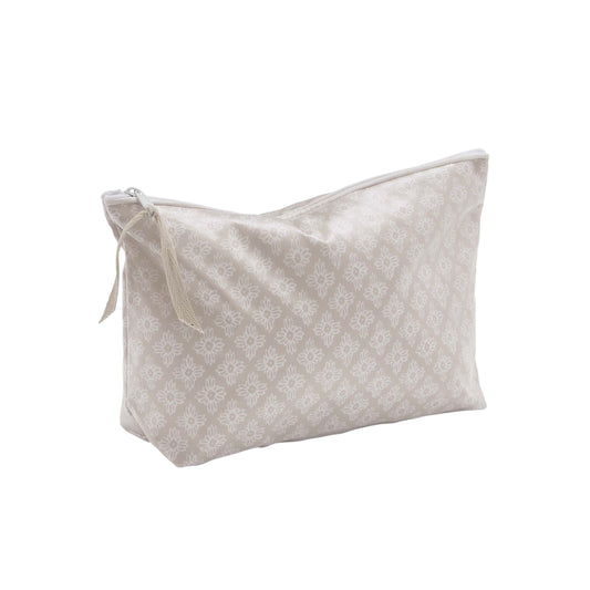Mya Bathroom Wash Bag - Small, Linen & Grey