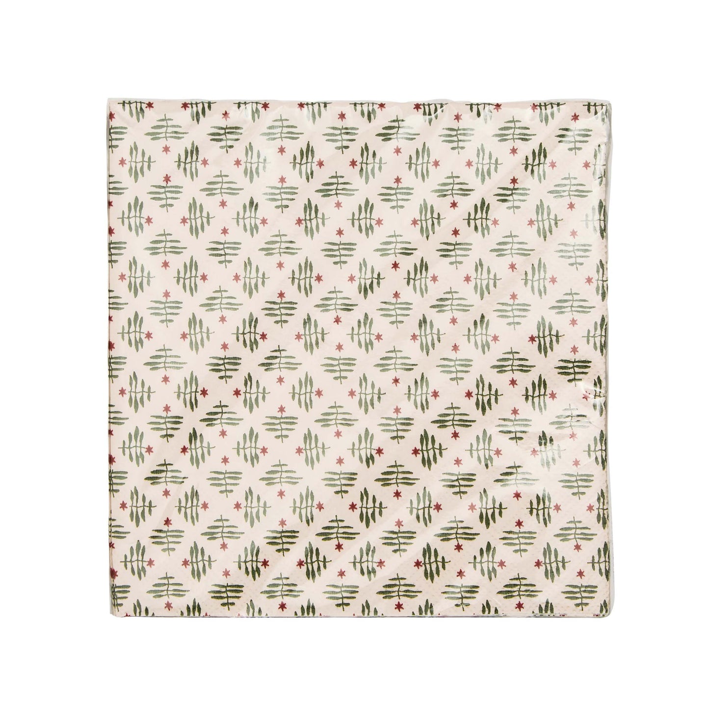 Star Paper Napkins, Green - Set of 20