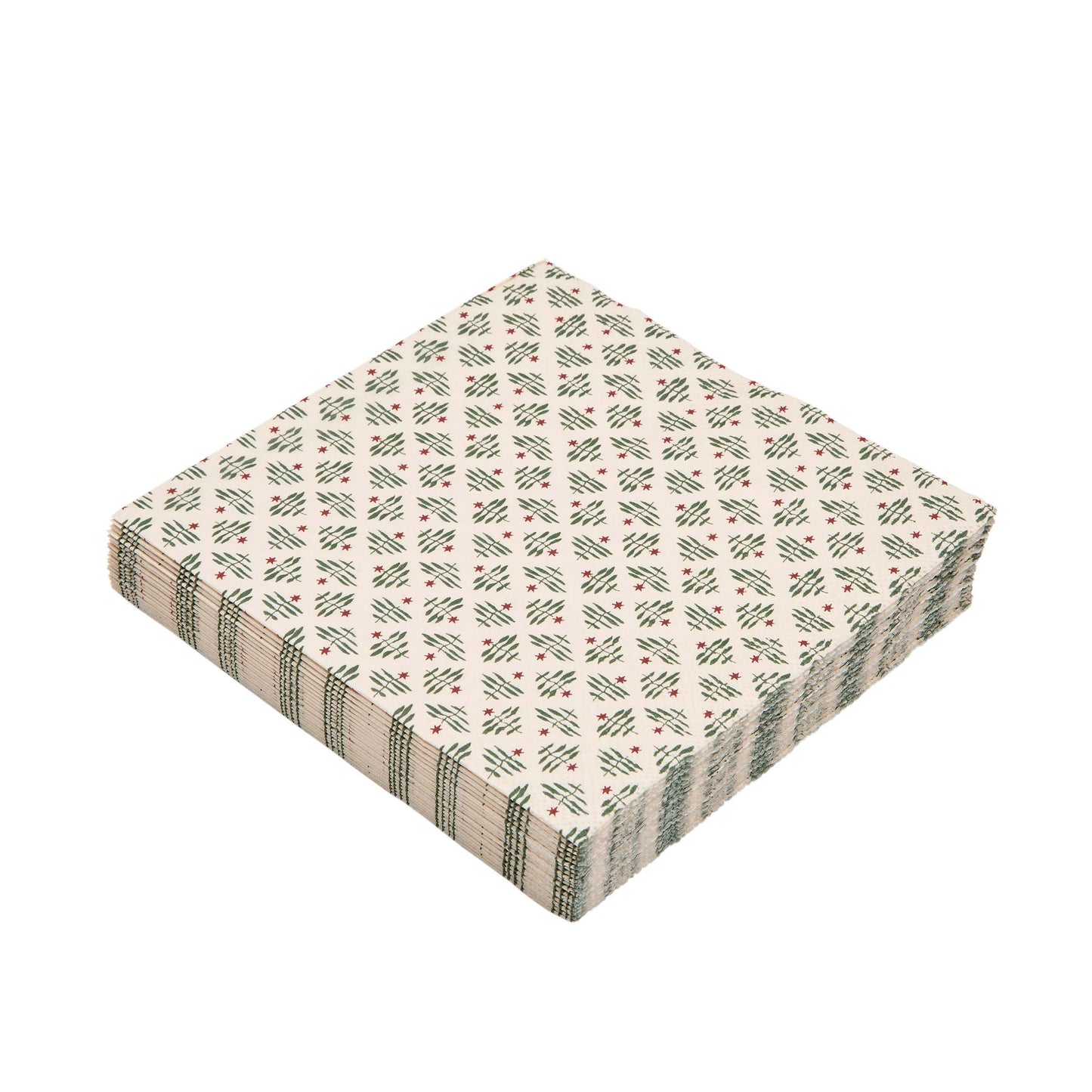 Star Paper Napkins, Green - Set of 20