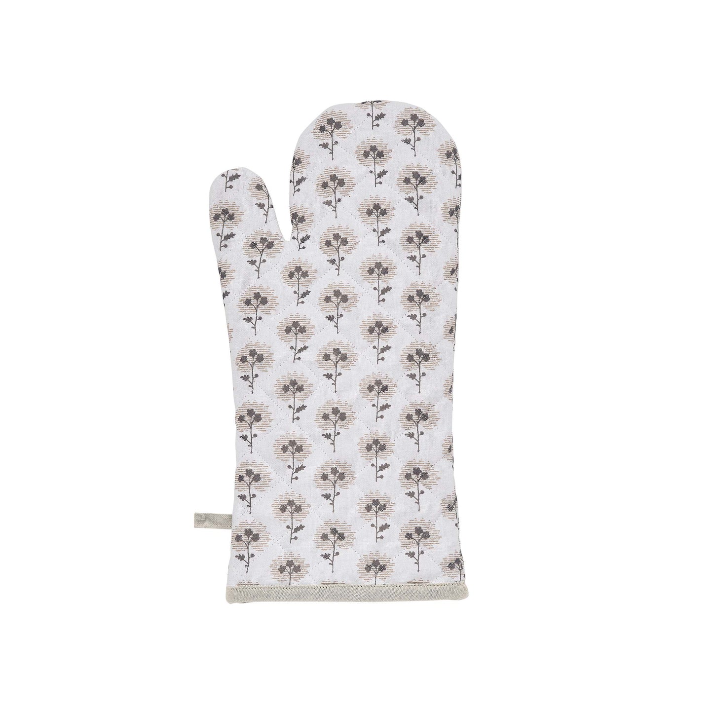 Ebba Single Oven Glove, Linen & Grey