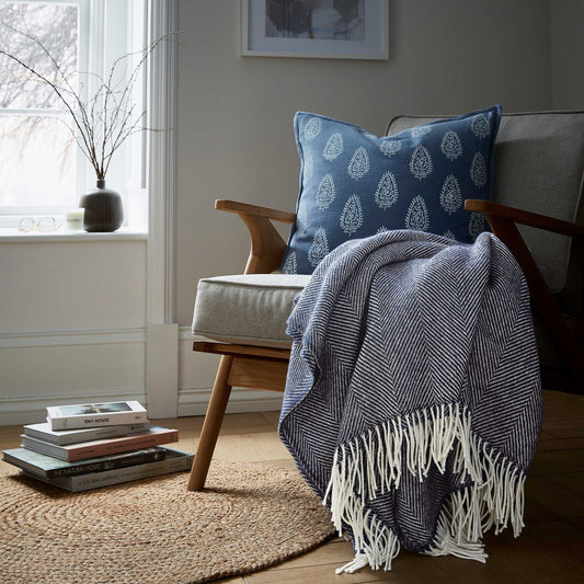 Ennis Cushion 45cm x 45cm, Navy