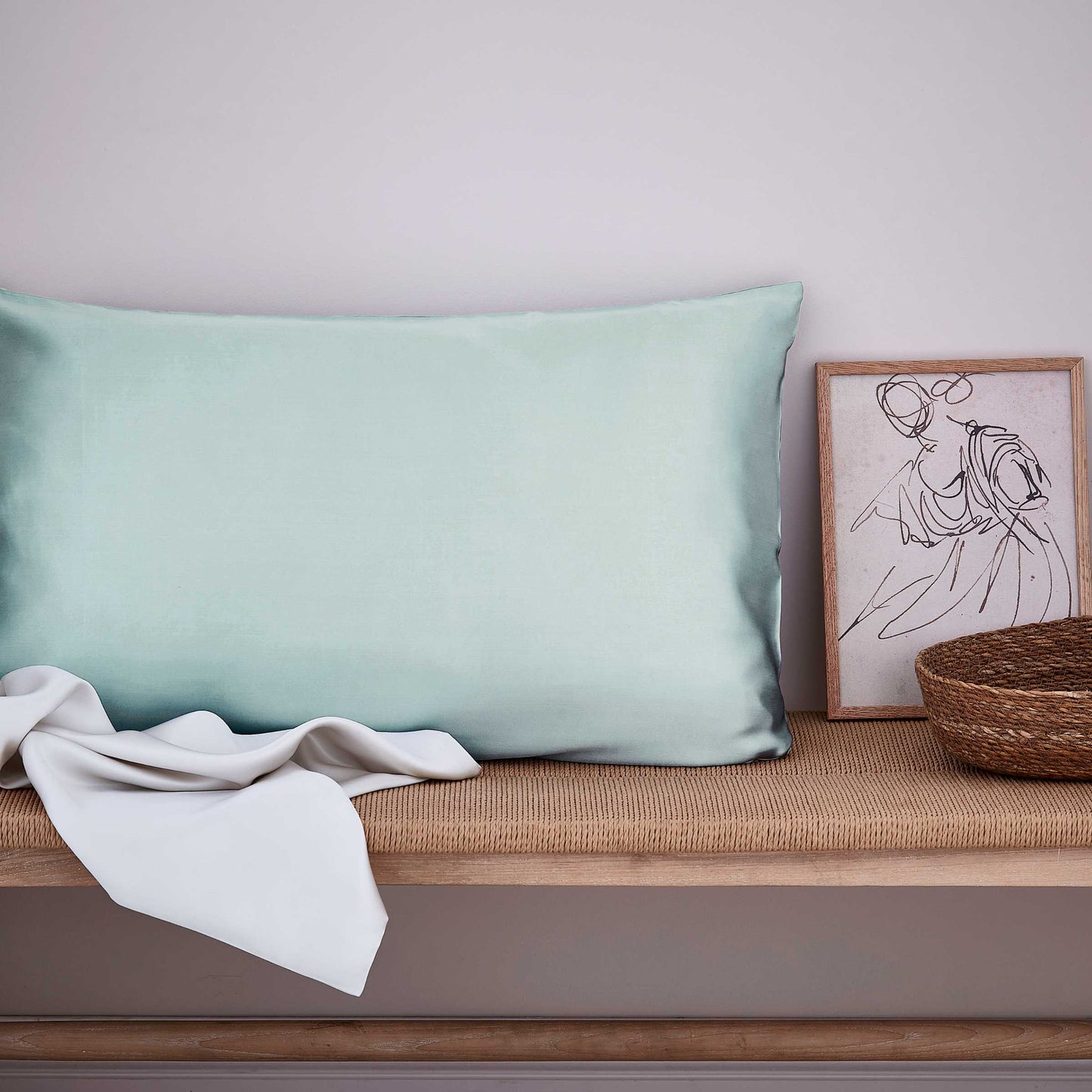 Silk Standard Pillowcase, Ballintoy Blue