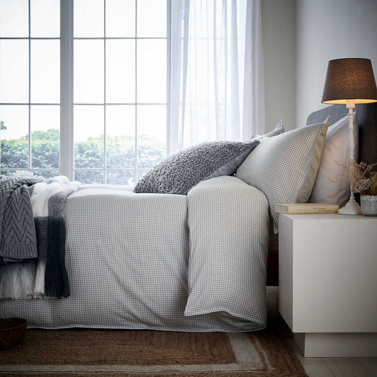 Alia Washed Gingham, Cloud Grey