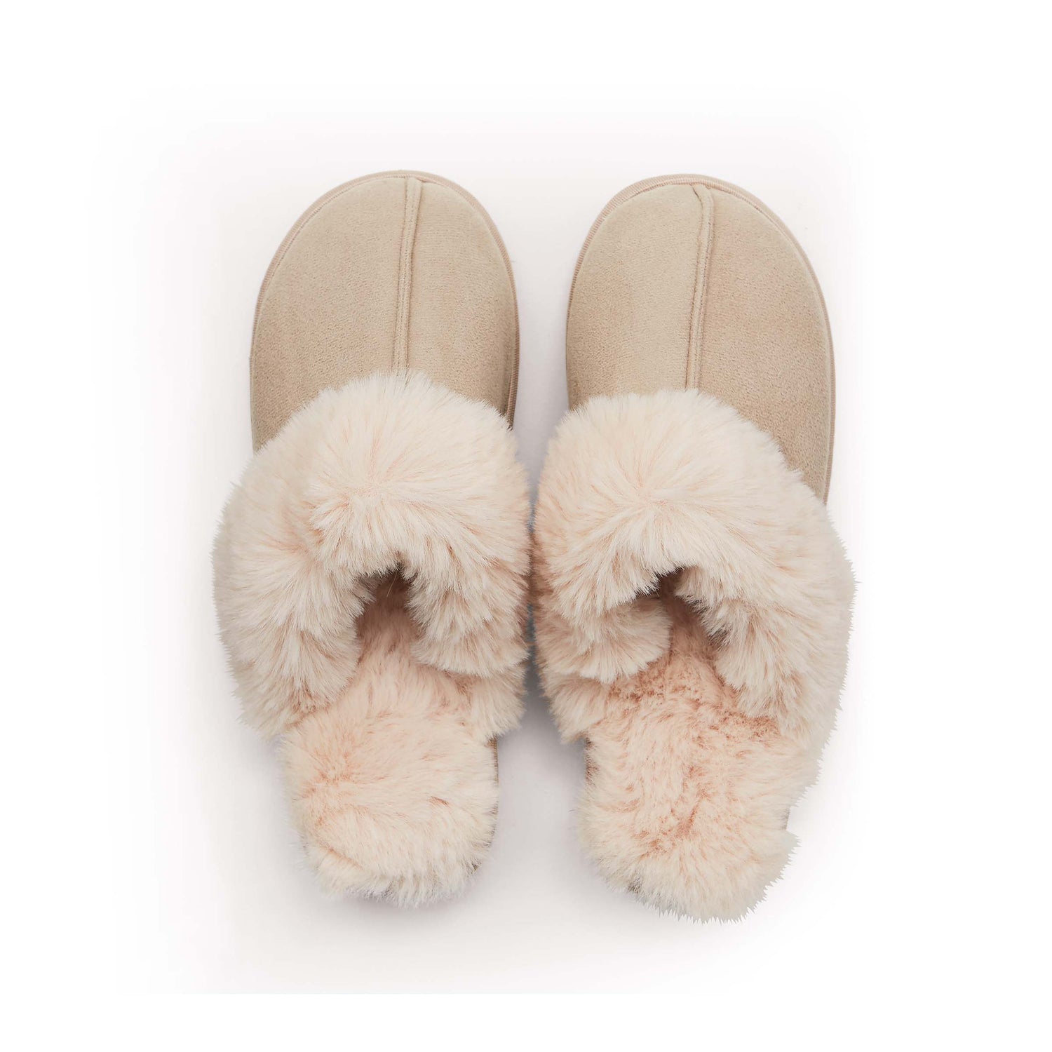 Murmur Faux Fur Slippers Linen - Main Image