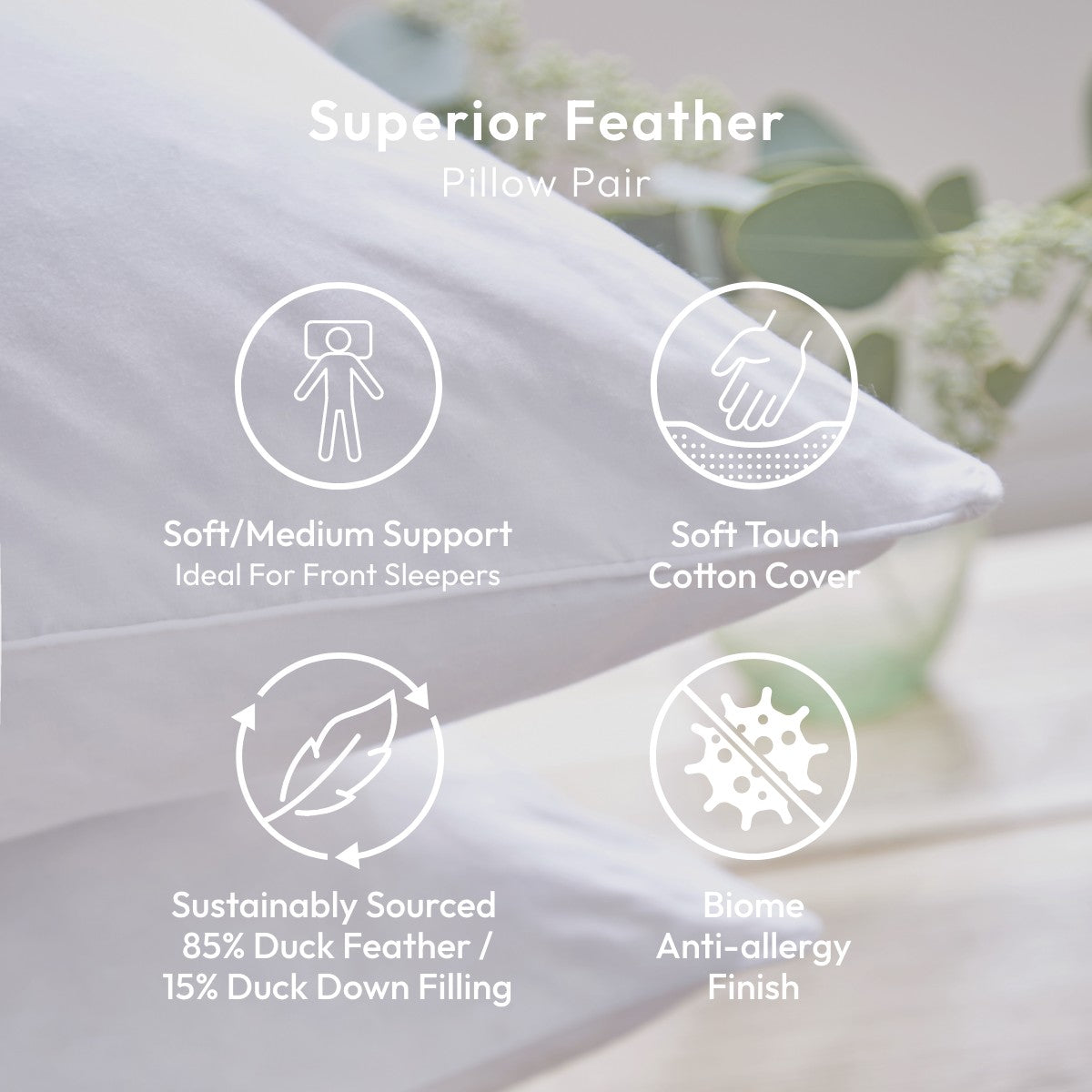 Superior Feather Square Pillow