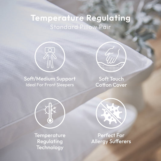 Temperature Regulating Standard Pillow Pair
