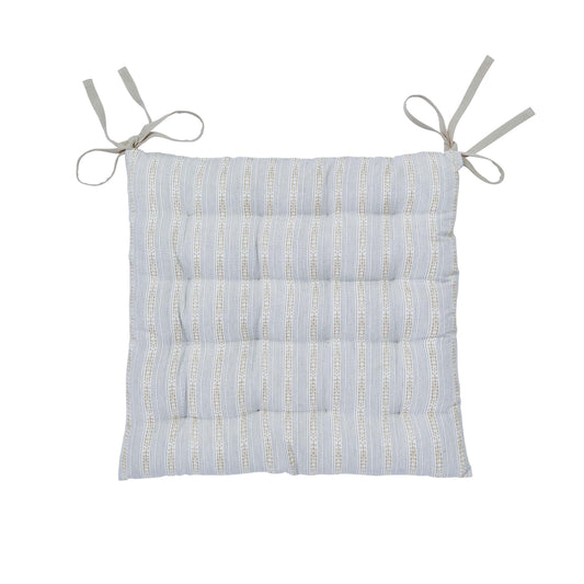 Clodagh Seat Pad, Linen & Grey
