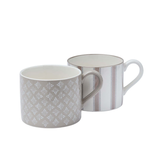Mara/Nore Mug, Cloud Grey/Linen - 2 Pack