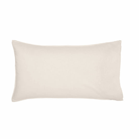 Linen Blend Plain Ivory Standard Pillowcase