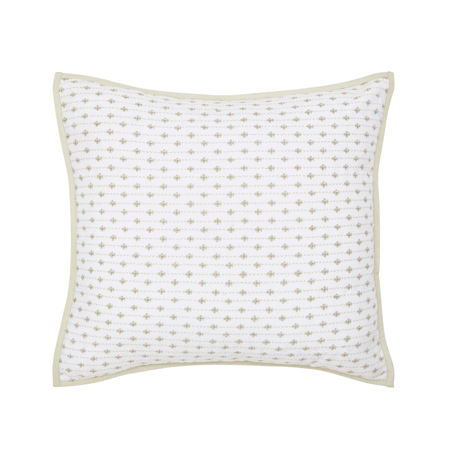 White and Green Patterned Murmur Cushion