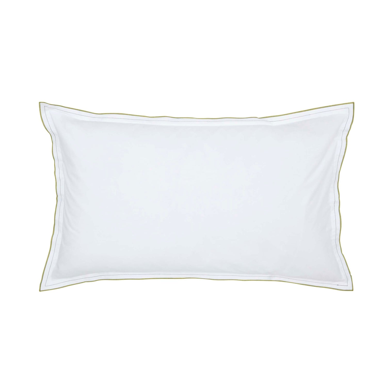 White Murmur Oxford Pillowcase with Green Edging