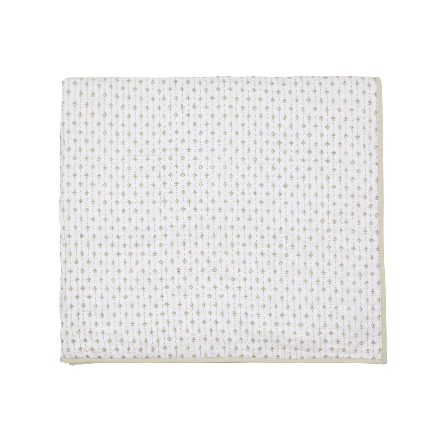 White and Green Patterned Murmur Throw