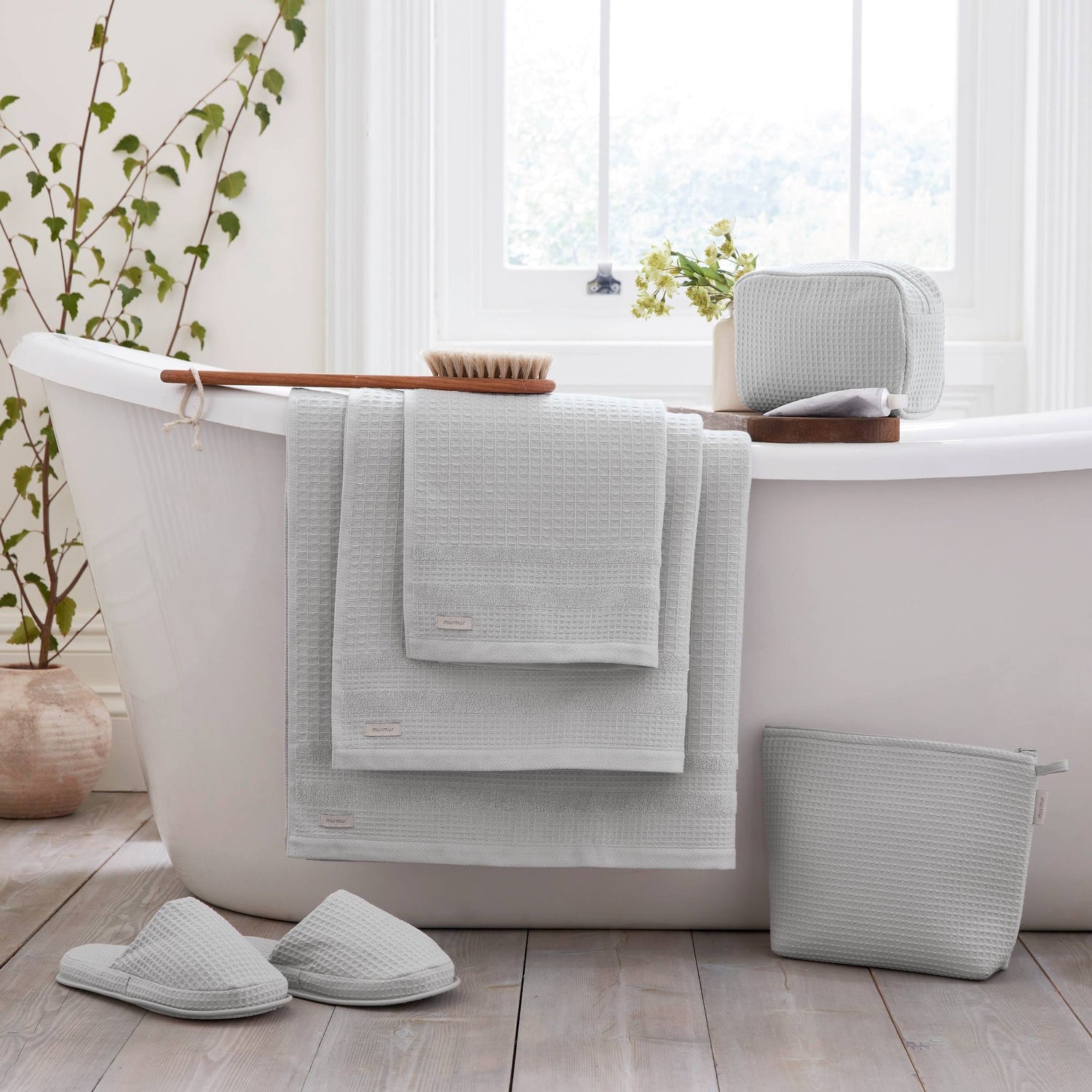 Spa Collection Waffle Towels Cloud Grey