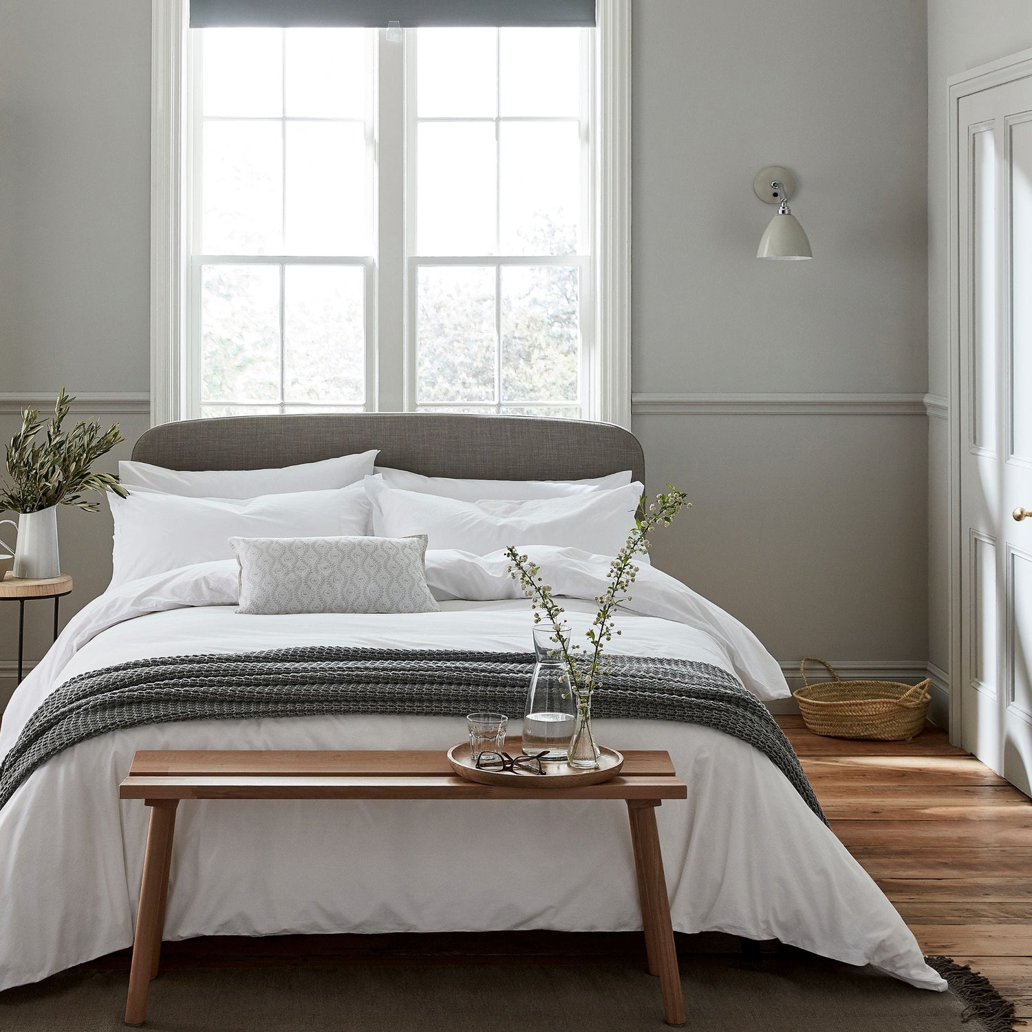 Calm Luxury Plain White Stonewashed Bedding