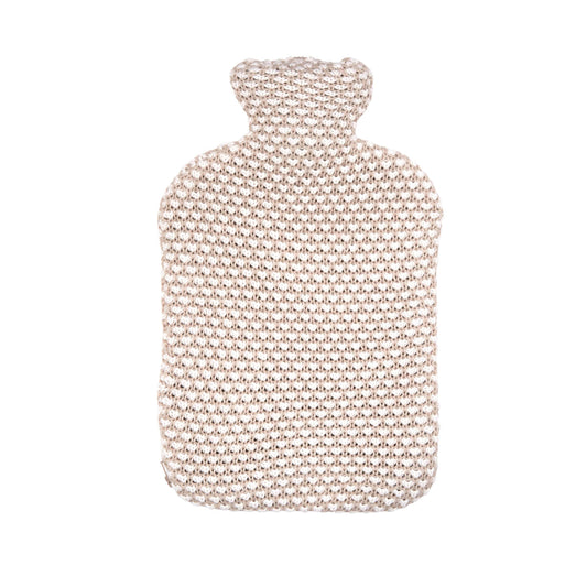 Dotty Knit Hot Water Bottle & Cover, Linen