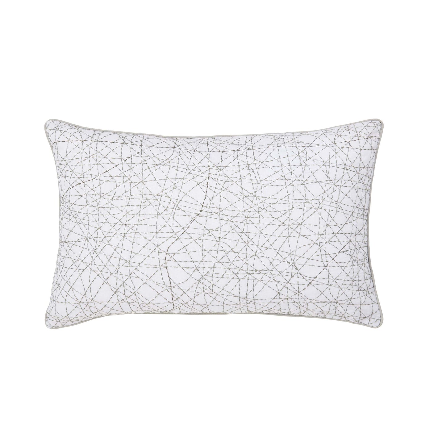 Ingrid Green Embroidered Cushion