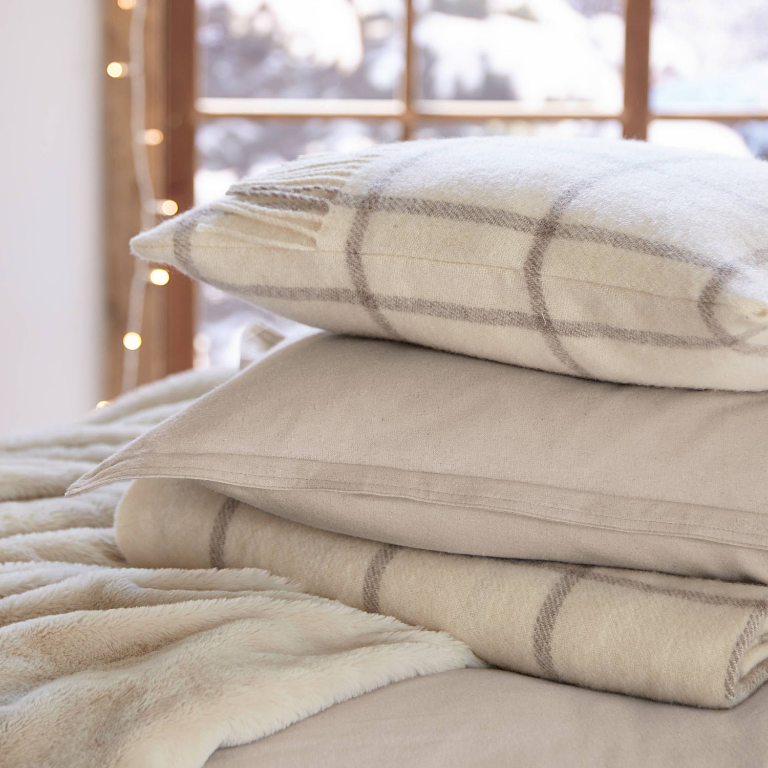 Laila Brushed Cotton Pillow Stack Linen