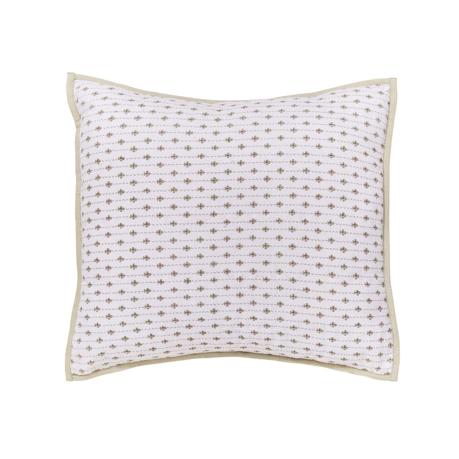 White and Green Patterned Cushion