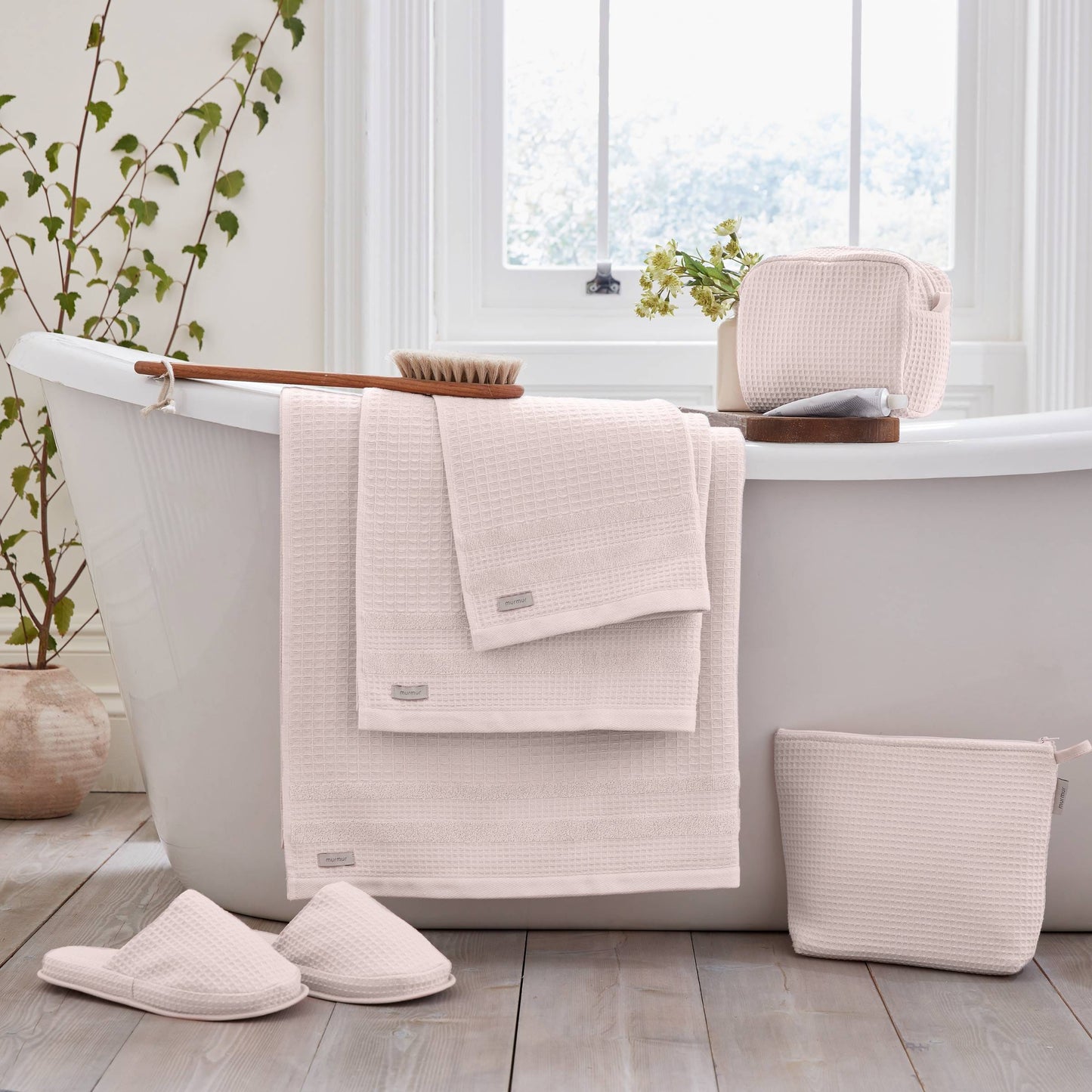 Spa Collection Waffle Towels Rose